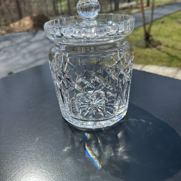#6034 WATERFORD CRYSTAL LISMORE BISCUIT BARREL WITH LID - Picture 11 of 11